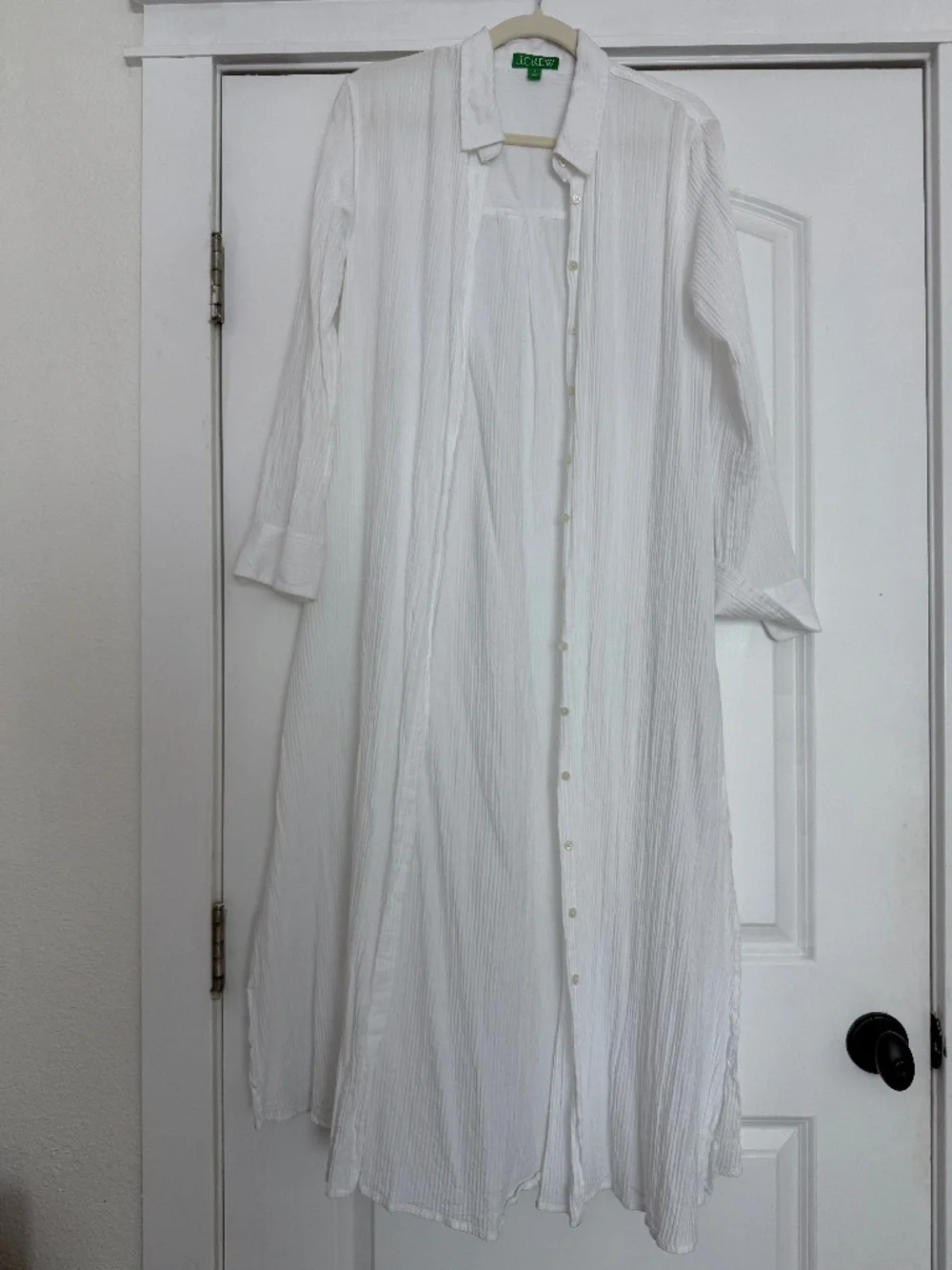 J Crew Long beach shirt in airy gauze - White - Small